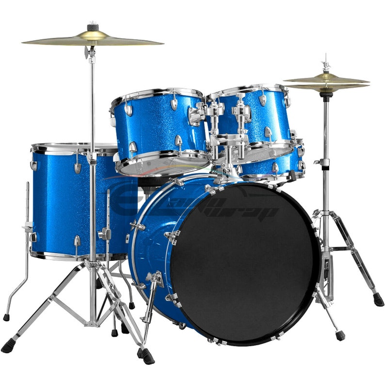Drum Wrap Vinyl Kit Intense Blue Gloss Glitter Sparkle For Etsy
