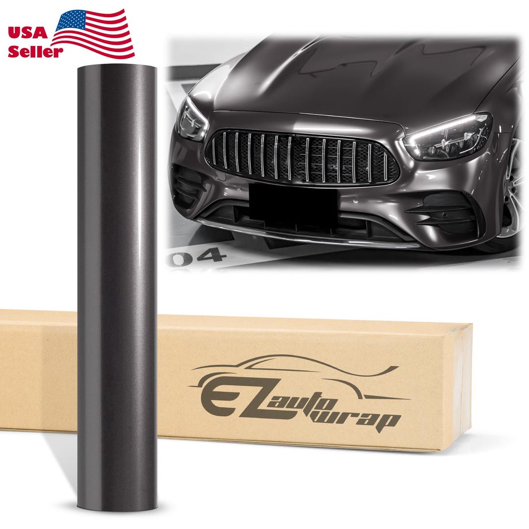 Gloss Metallic Gray Vinyl Wrap Sticker Decal Bubble Free Air Release ...
