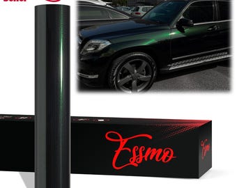 ESSMO PET Liner Super Gloss Metallic Blackish Green Like Paint Vinyl Wrap Sticker Decal Car Vehicle Bubble Free Air Release