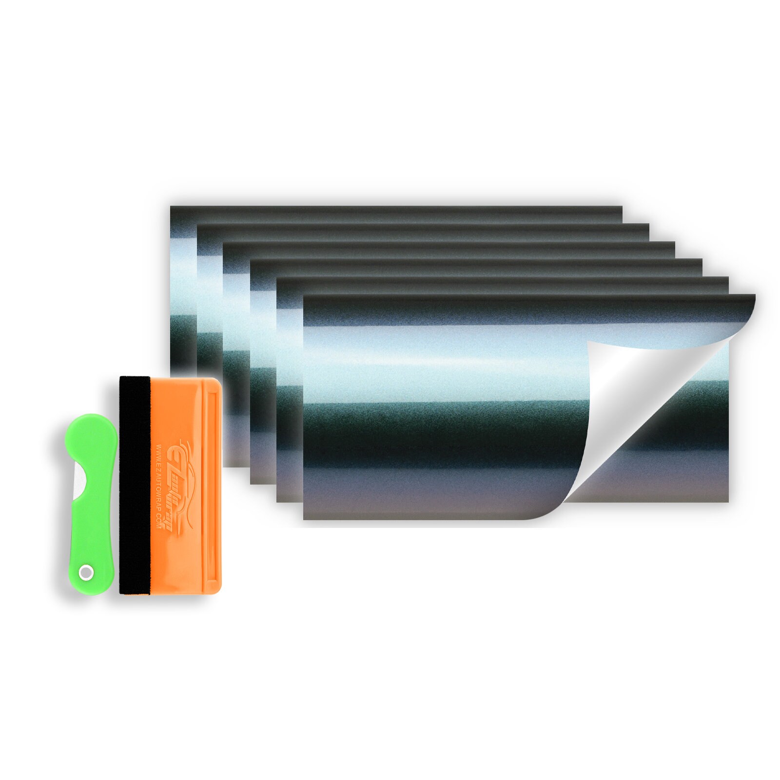 Buy EZAUTOWRAP Free Tool Kit 6Pcs 4\"x6\" GMC Emblem Overlay Gloss Teal Blue Vinyl Wrap Sticker Decal Film Overlay Sheet