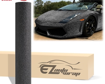 Ultra Diamond Glitter Matte Black Textured Vinyl Wrap Sticker Decal Bubble Free Air Release Car Vehicle