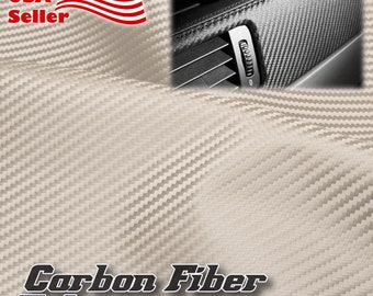 Carbon Fiber Fabric White Texture Cloth Marine Vinyl 54" Wide Plain Weave Craft Upholstery