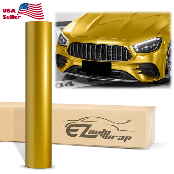 High Gloss Glossy Gold Vinyl Wrap Sticker Decal Bubble Free Air