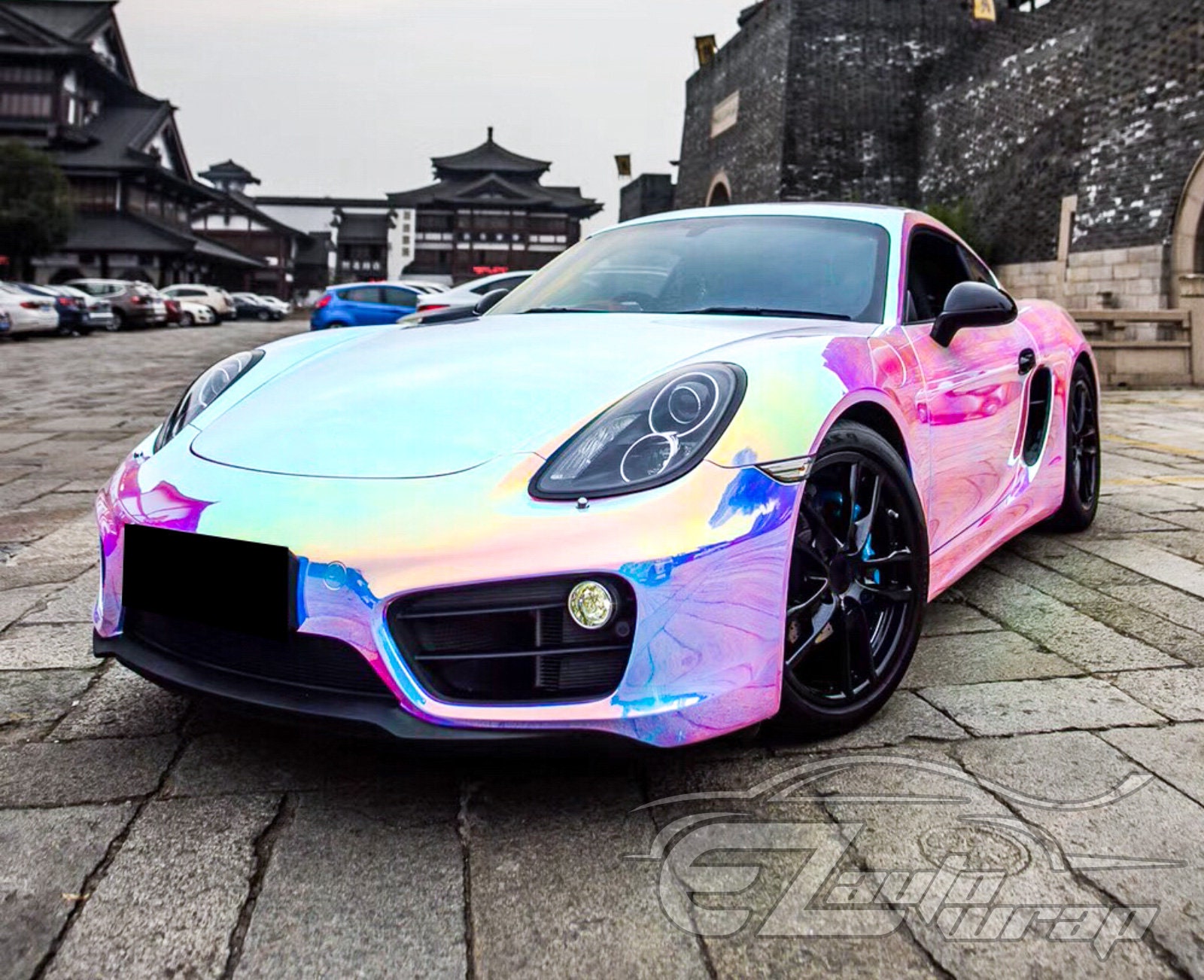 Neo Chrome White Gloss Unicorn Rainbow Holographic Vinyl Wrap