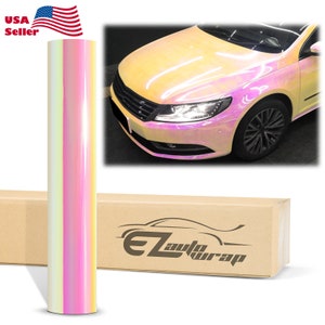 Neo Chrome Pink Gloss Unicorn Rainbow Holographic Vinyl Wrap Sticker Decal Bubble Free Air Release Car Vehicle DIY Film