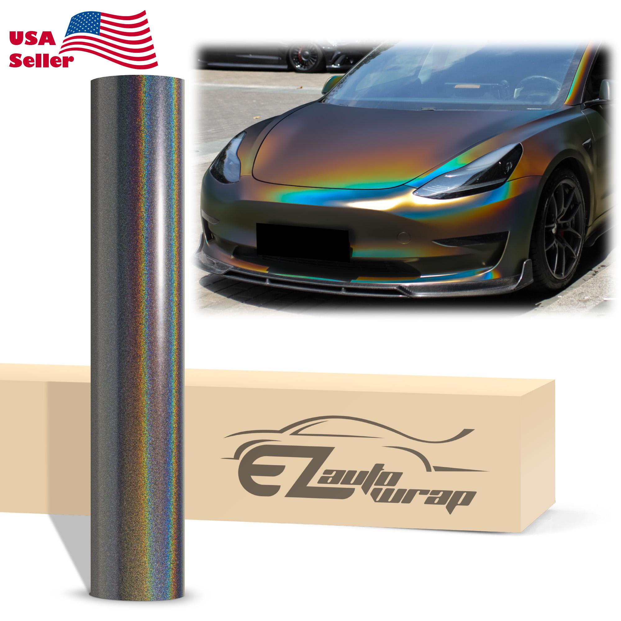 Laser Flip Satin Rainbow Gray Psychedelic Holographic Matte