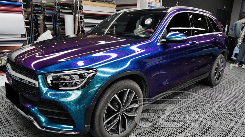 Galaxy Dust Gloss Purple Teal Color Shift Metallic Diamond Glitter Vinyl Wrap Sticker Decal Bubble Free Air Release Car Vehicle image 8