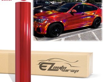 Holographic Red Rainbow Neo Chrome Gloss Vinyl Wrap Sticker Decal Bubble  Free Air Release Car Vehicle DIY Film 