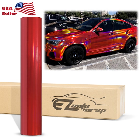 Red Matte Metallic Chrome Vinyl Car Wrap With Air Bubble Free Red