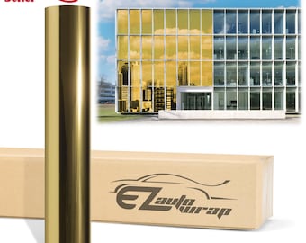 Window Tint Film Chrome Gold One Way Mirror UV Heat Reflective Rejection Home Office Glass Film Privacy Protect