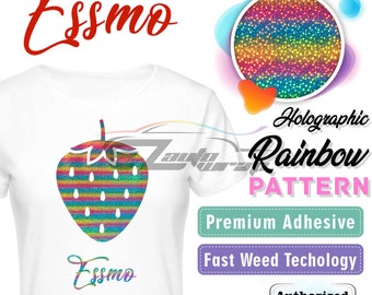 ESSMO™ 10" Wide Heat Transfer Vinyl Pattern Holographic Rainbow HTV T-Shirt Iron On Heat Press SP14