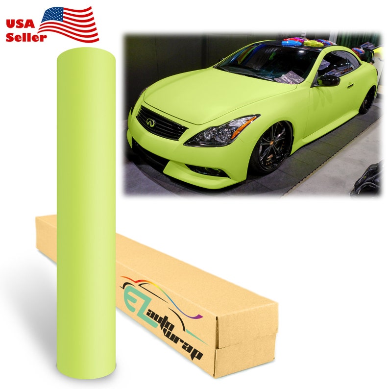 Matte Flat Lime Green Vinyl Wrap Sticker Decal Bubble Free Air Etsy