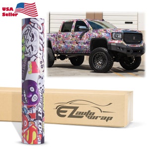 JDM Cartoon Graffiti Graphic StickerBomb #ST Car Vehicle Vinyl Wrap Sticker Decal Bubble Free Air Release DIY Film