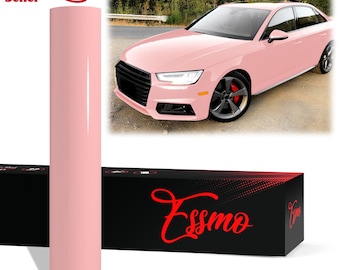ESSMO PET Liner Super Gloss Rouge Pink Like Paint Vinyl Wrap Sticker Decal Car Vehicle Bubble Free Air Release