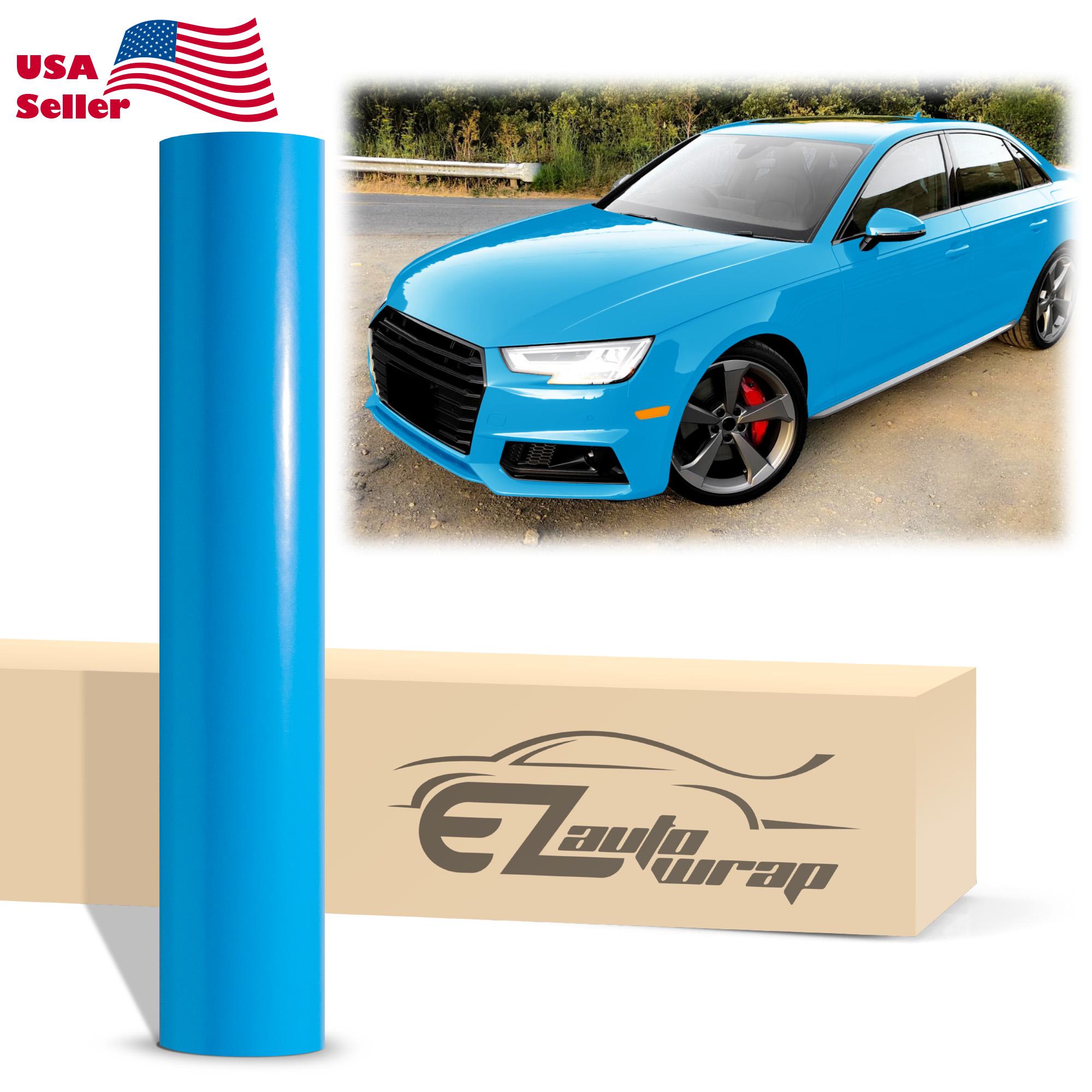 Gloss Glossy Sky Blue Vinyl Car Wrap Sticker Decal Bubble Free Air
