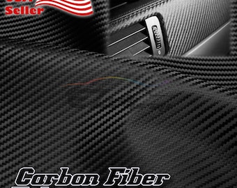 Carbon Fiber Fabric Black Texture Cloth Marine Vinyl 54&quot; Wide Plain Weave Craft Upholstery