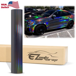 Holographic Black Rainbow Neo Chrome Gloss Vinyl Wrap Sticker Decal Bubble Free Air Release Car Vehicle DIY Film