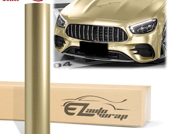 Gloss Metallic Champagne Gold Vinyl Wrap Sticker Decal Bubble Free Air Release Car Vehicle