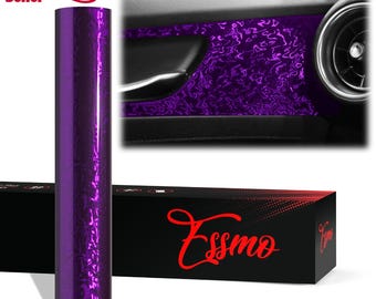ESSMO PET Damascus Steel Forged Gloss Royal Purple Carbon Fiber Like Paint CAMO Vinyl Wrap Decal Car Vehicle Air Release