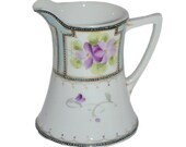Vintage Hand Painted Nippon Creamer Art Deco Style Moriage Raised Beading