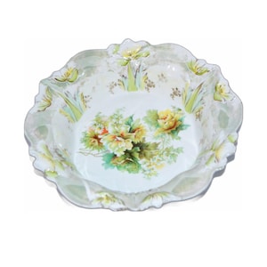 RS Prussia Porcelain Bowl Mold 2 Yellow Flowers