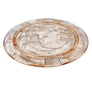 Antike rosa Depression Glasfuß Kuchenplatte, Sharon Cabbage Rose,Federal Glass Company Teller