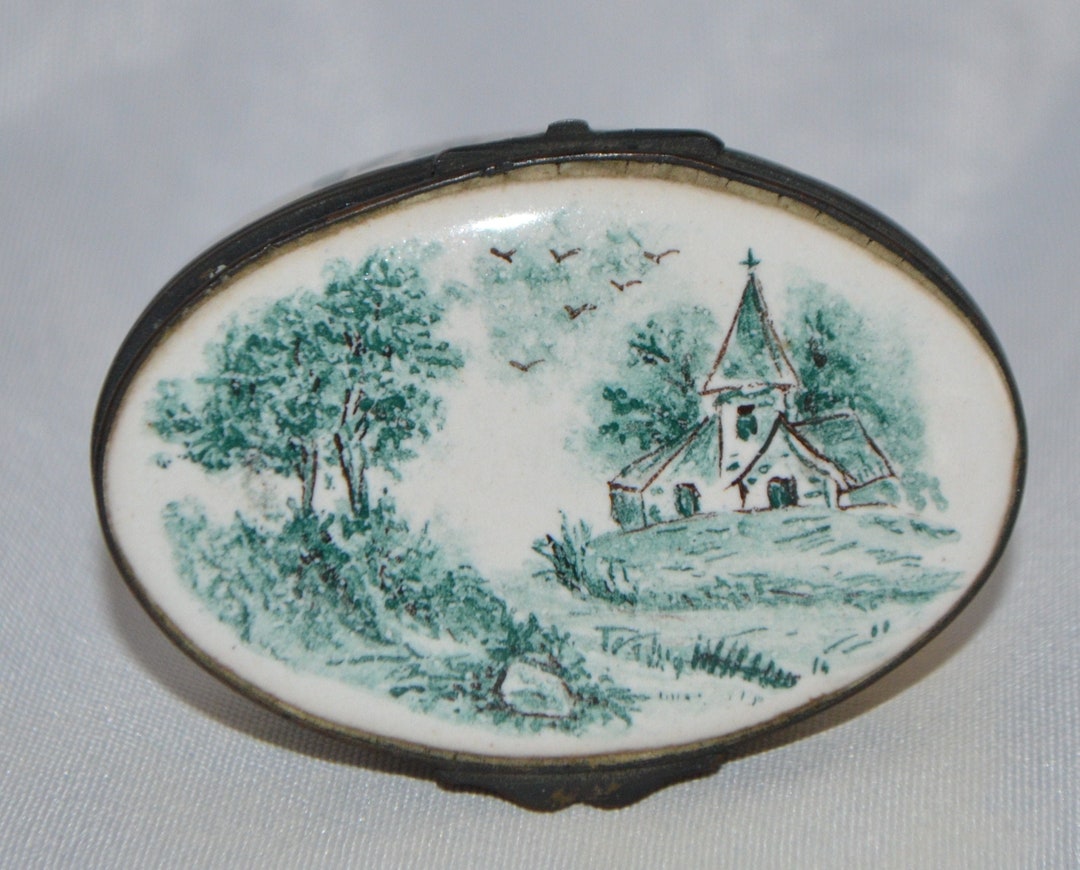 Antique French Faience Sceaux Miniature Hinged Box SX Made in - Etsy