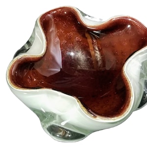 MCM Mid Century Modern Barbini Murano Italian Art Glass Cased Aventurine Bowl