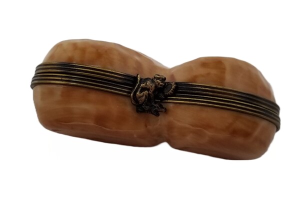 Limoges Trinket Box Hand Painted Peanut with Metal Monkey Clasp View 5