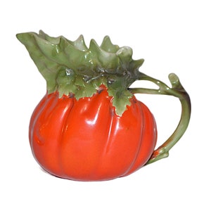 Antique Royal Bayreuth Miniature Pitcher Creamer Tomato Pattern Circa 1900 Blue Backstamp German Bavarian Porcelain