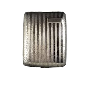 Art Deco Silver Metal Hammered Cigarette Case
