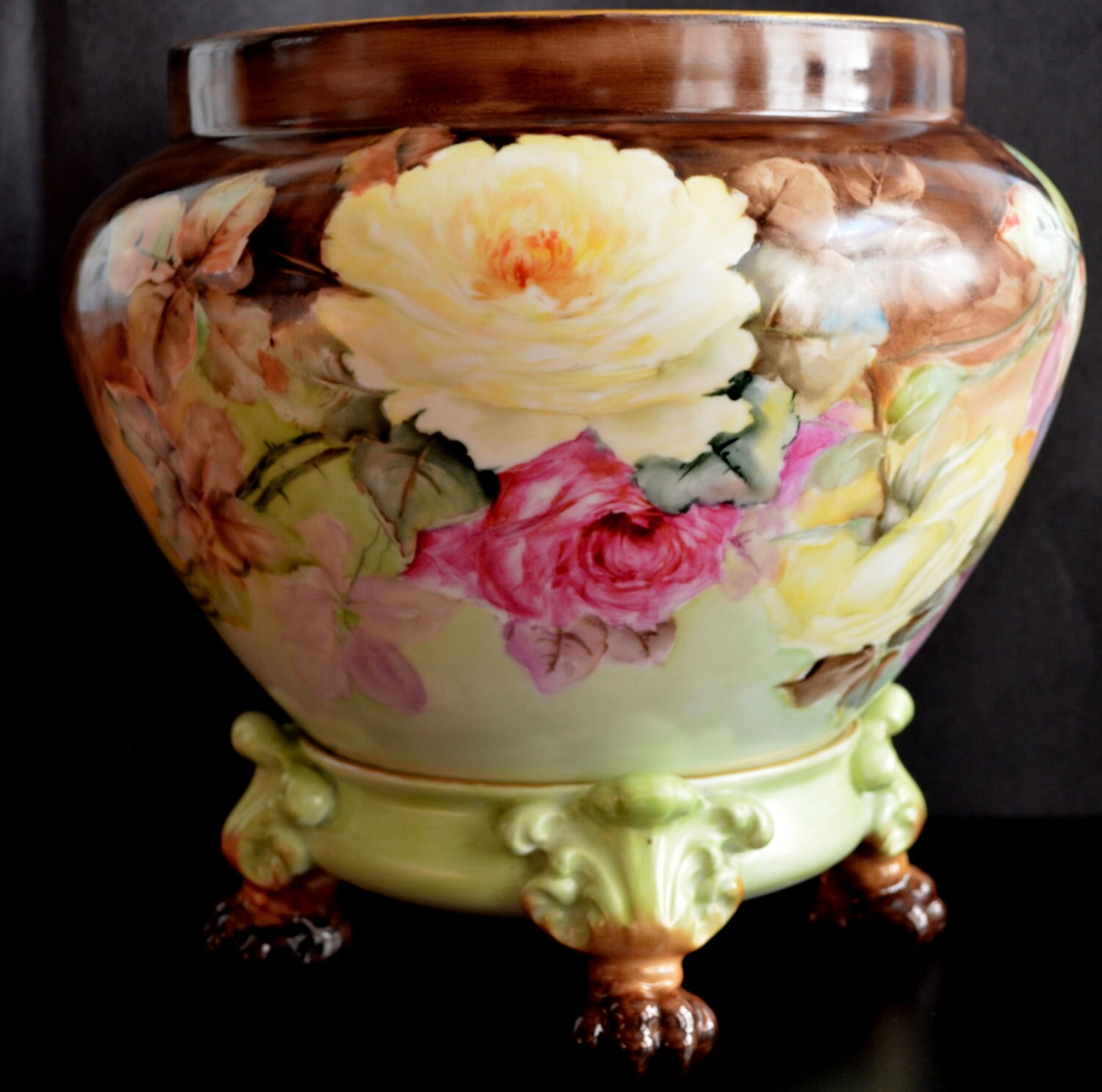 Antique Porcelain Jardiniere Limoges PH Leonard Bawo & Dotter Etsy