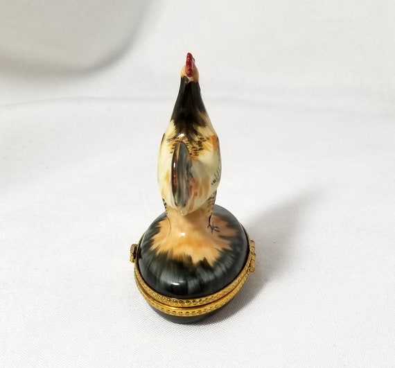 Limoges Rochard Rooster Trinket Box Hand Painted … - image 6