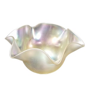 Steuben Verre De Soie Glass Ruffled Top Finger Bowl