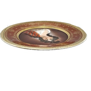 Antique Royal Vienna Style Hutschenreuther Portrait Plate 19th Century Bindenschild Beehive Mark German Bavarian Porcelain image 8