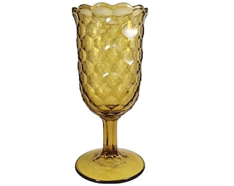 EAPG Pattern Glass Amber Celery Vase  Allover Honeycomb Pattern