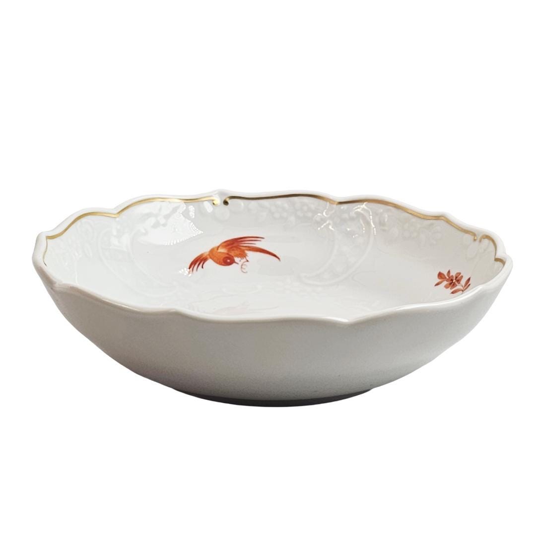 食器 Meissen Porcelain WWII Era Meissen German Porcelain Snack Bowl Red Pheasant Pattern