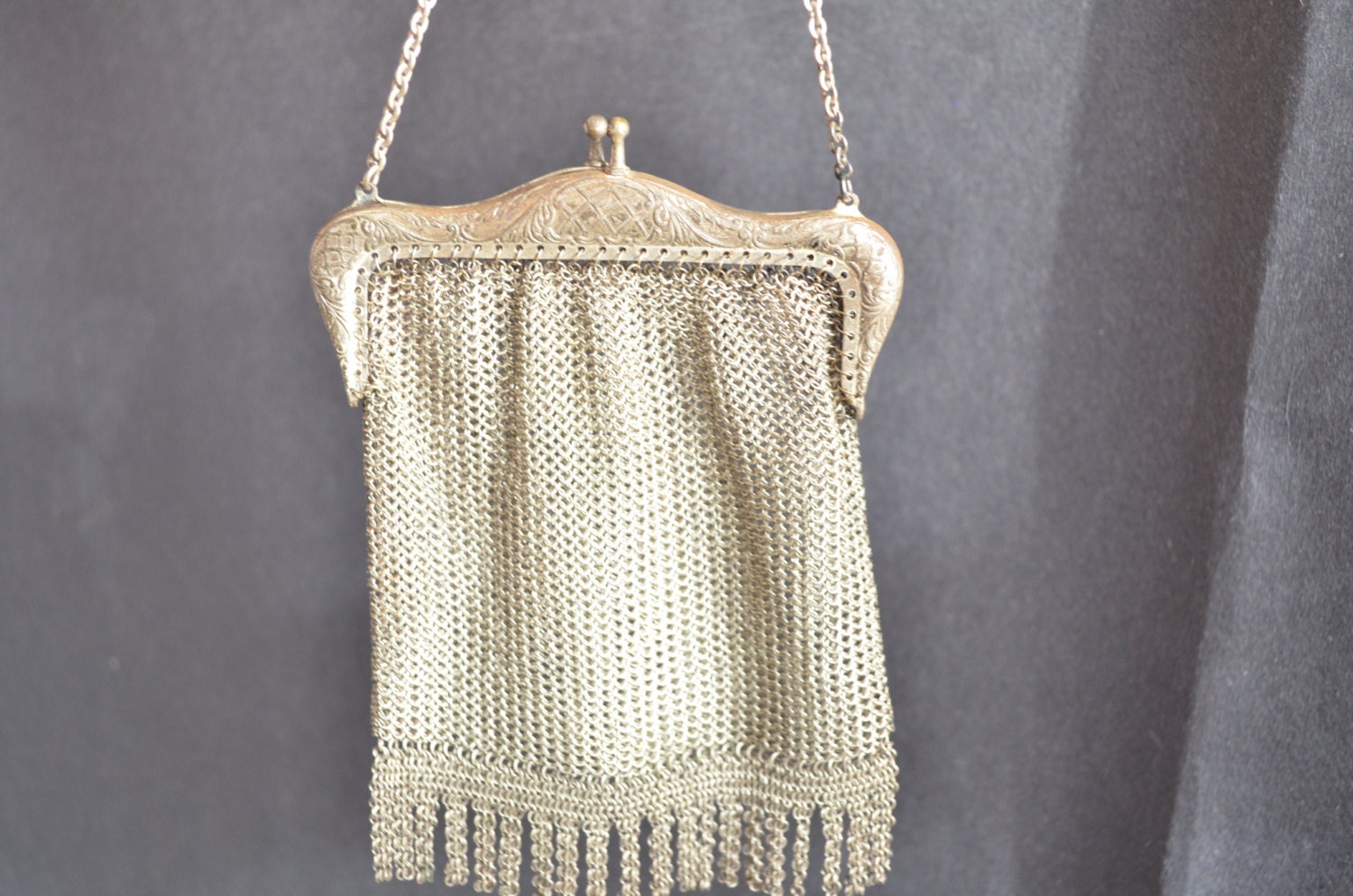 German silver chainmail purse clearance