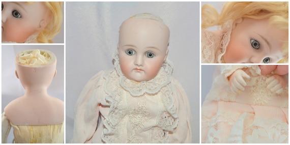 German Bisque Doll Antique Porcelain Mohair Wig Sleep Eyes Marked Spec -  ChristiesCurios