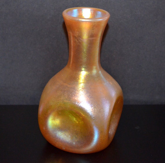 Antique Loetz Candia Silberiris Vase Bowl 1900 Bohemian Art Nouveau Jugendstil