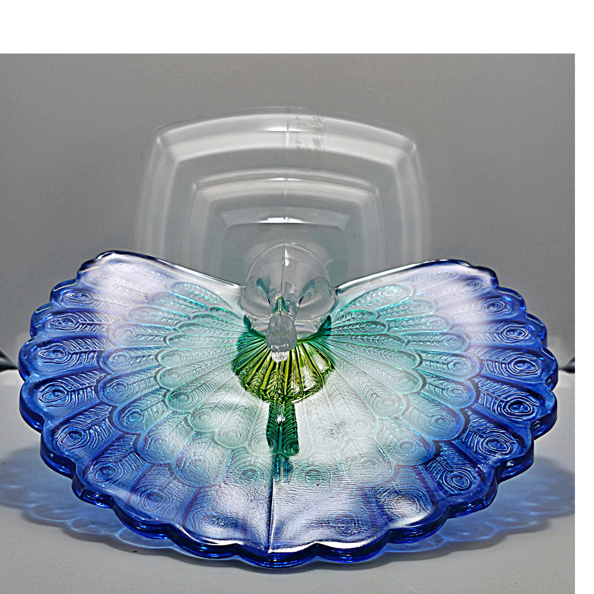 Sculpture de paon en cristal transparent Figurines d'animaux en verre de collection pour ornement de table Grand cadeau Mini vert - Maison