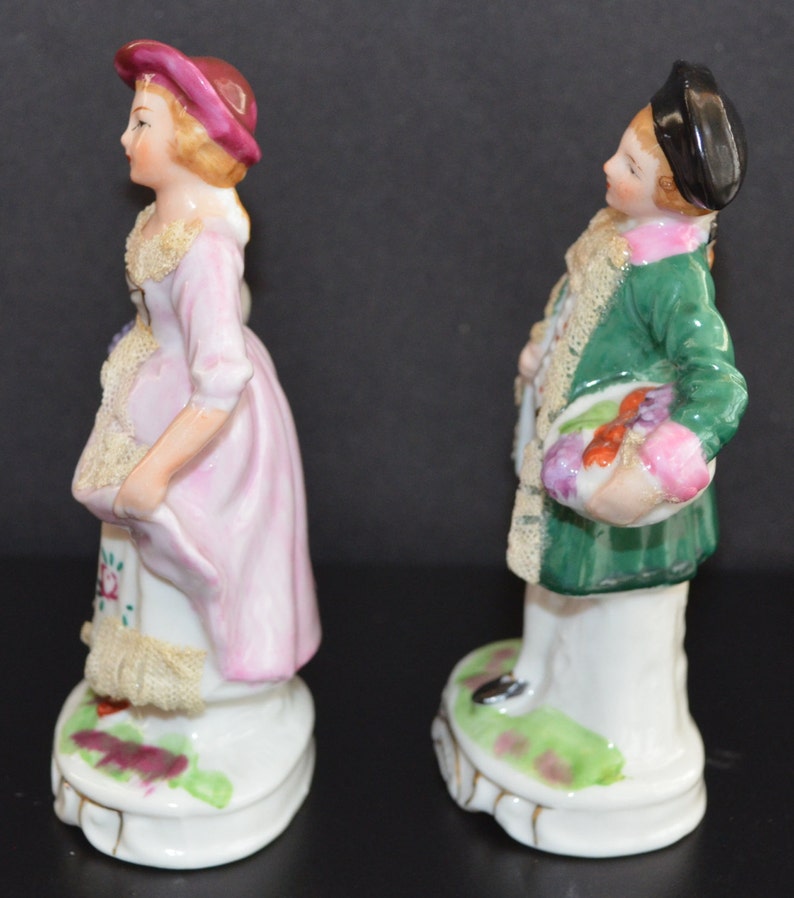 Vintage Hand Painted Porcelain Pair of Figurines Dresden Etsy