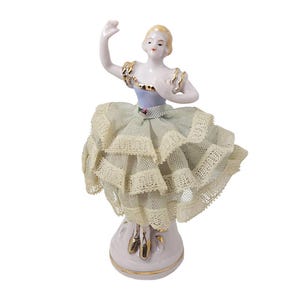 MCM Vintage Porcelain Dresden Lace Ballerina Dancer