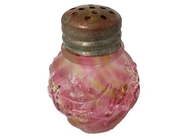 Spatter Art Glass Shaker Northwood Co Rainbow Crackle Color Royal Ivy Pattern
