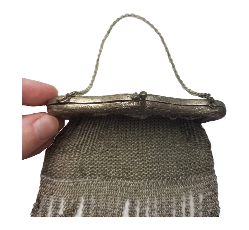 Art Deco 1920a German Chainmaille Purse Depose Silver Mesh Flapper ...