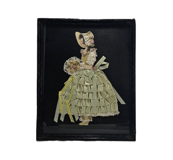 Vintage Art Deco Ribbon Paper Doll Green Silk Lace Lady Embossed Frame - Etsy Ireland Vintage Art Deco Ribbon Paper Doll Green Silk Lace Lady Embossed Frame - Etsy Ireland