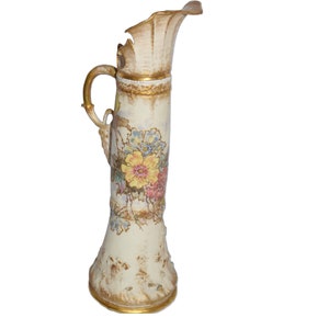 Amphora RSTK Floral Painted Tepliz Ewer Vase