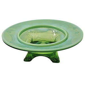 Antique EAPG Jefferson Green Opal Swag & Brackets Butter Dish Bottom