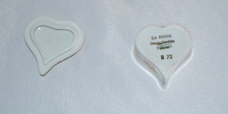 Limoges Porcelain Heart Shaped Trinket Box La Reine Courting Couple Fragonard