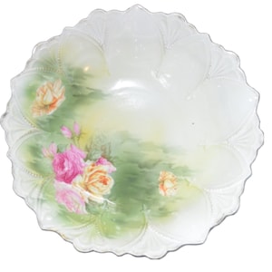RS Prussia Porcelain Bowl Multi Color Roses Variation Mold 98